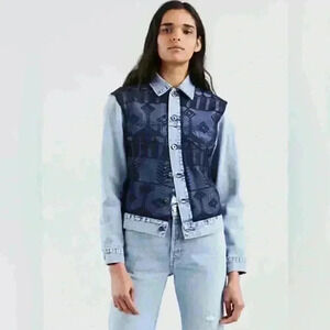 Levi’s denim trucker jacket with black overlay